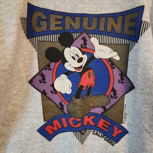 Vintage Y2k Disney Mickey Mouse Gray Crewneck Sweatshirt Adult Size Large - Picture 4 of 4